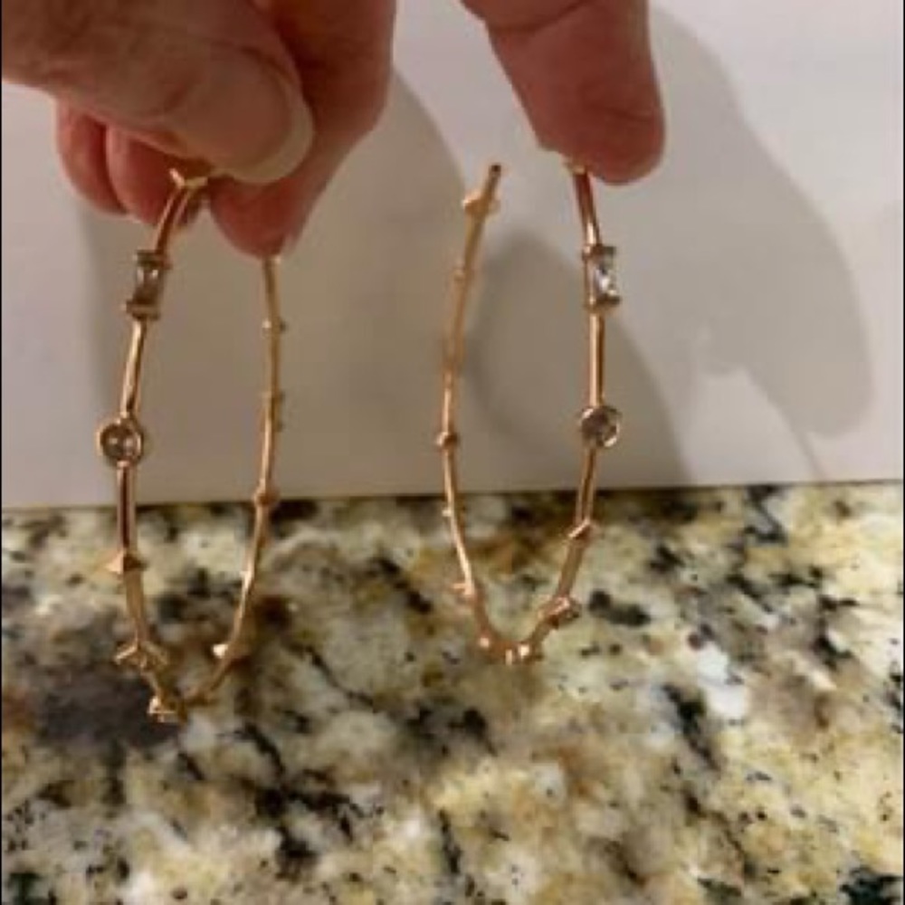 Kendra Scott Rose Colored Hoop Earrings with Bezels